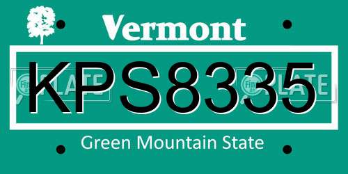 KPS8335 Vermont License Plate