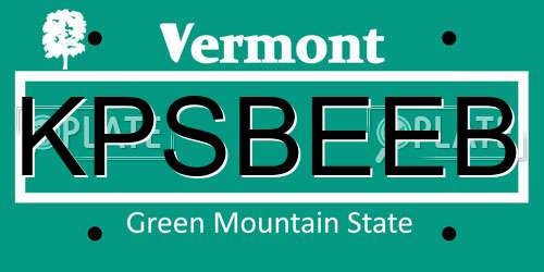 KPSBEEB Vermont License Plate