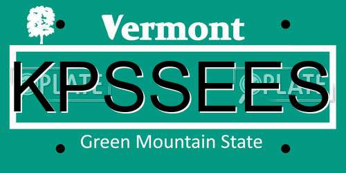 KPSSEES Vermont License Plate