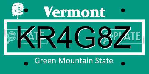 KR4G8Z Vermont License Plate