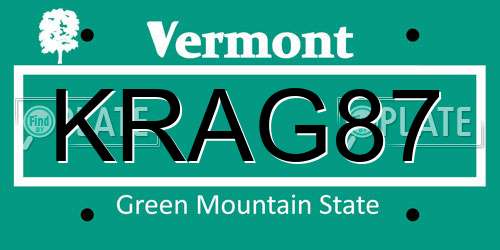 KRAG87 Vermont License Plate