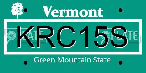 KRC15S Vermont License Plate