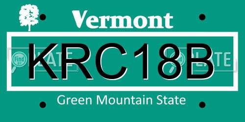 KRC18B Vermont License Plate