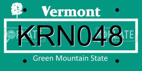 KRN048 Vermont License Plate