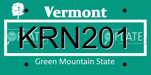 KRN201 Vermont License Plate