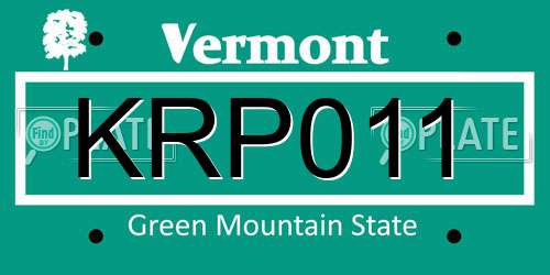 KRP011 Vermont License Plate