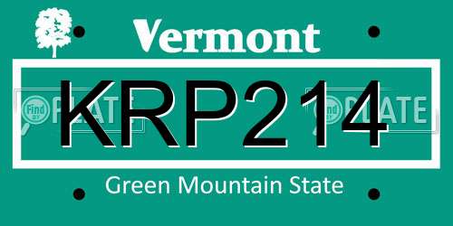 KRP214 Vermont License Plate