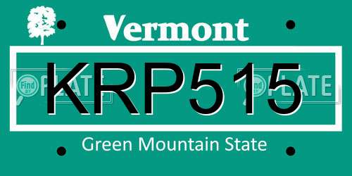 KRP515 Vermont License Plate