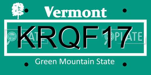 KRQF17 Vermont License Plate