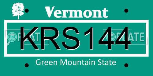 KRS144 Vermont License Plate