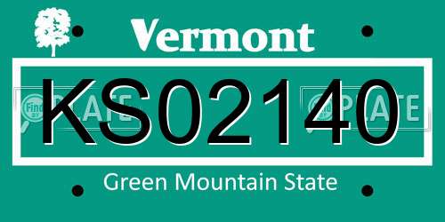 KS02140 Vermont License Plate