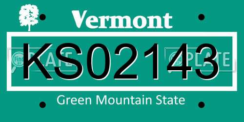 KS02143 Vermont License Plate