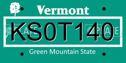 KS0T140 Vermont License Plate