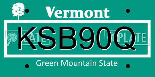 KSB90Q Vermont License Plate