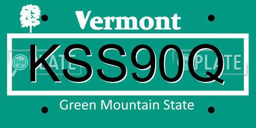 KSS90Q Vermont License Plate