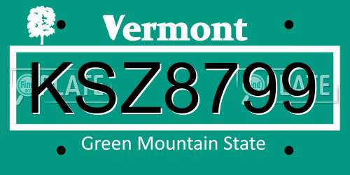 KSZ8799 Vermont License Plate