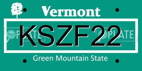 KSZF22 Vermont License Plate