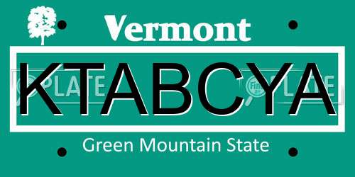 KTABCYA Vermont License Plate