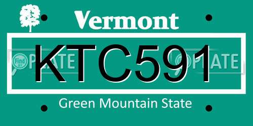 KTC591 Vermont License Plate