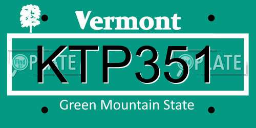 KTP351 Vermont License Plate