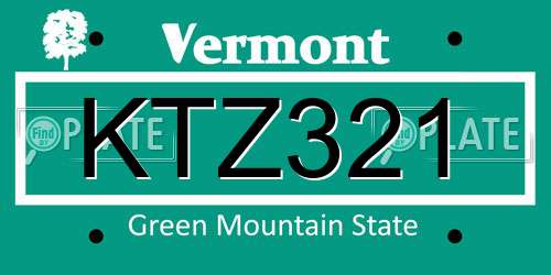 KTZ321 Vermont License Plate