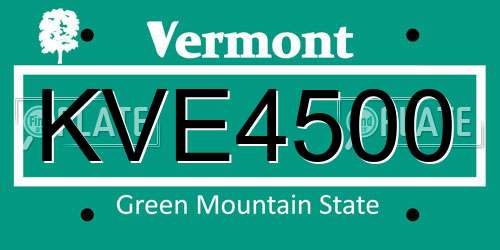 KVE4500 Vermont License Plate