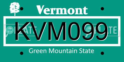 KVM099 Vermont License Plate