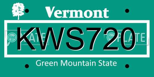 KWS720 Vermont License Plate
