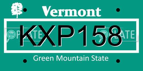 KXP158 Vermont License Plate