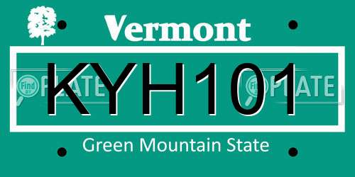 KYH101 Vermont License Plate