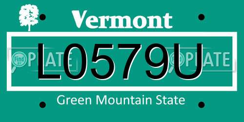L0579U Vermont License Plate