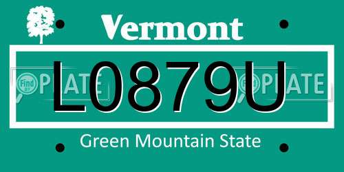 L0879U Vermont License Plate