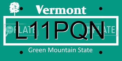 L11PQN Vermont License Plate