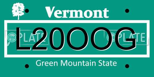 L20OOG Vermont License Plate
