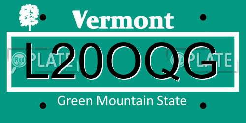 L20OQG Vermont License Plate
