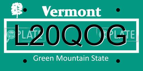 L20QOG Vermont License Plate