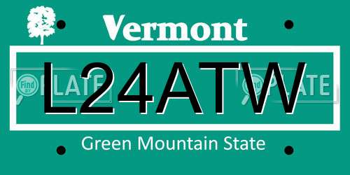 L24ATW Vermont License Plate