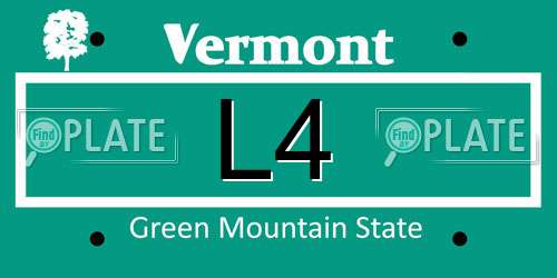 L4 Vermont License Plate