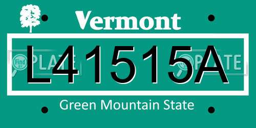 L41515A Vermont License Plate