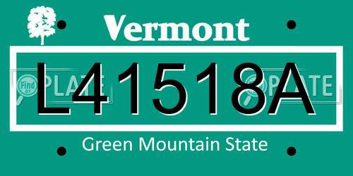L41518A Vermont License Plate