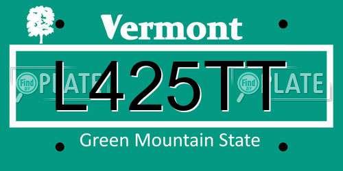 L425TT Vermont License Plate
