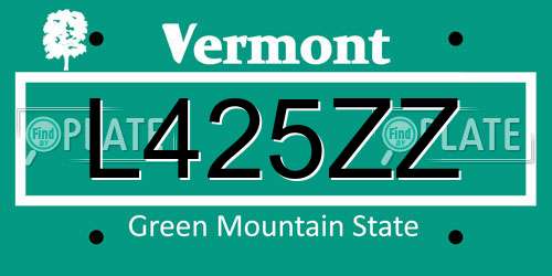 L425ZZ Vermont License Plate