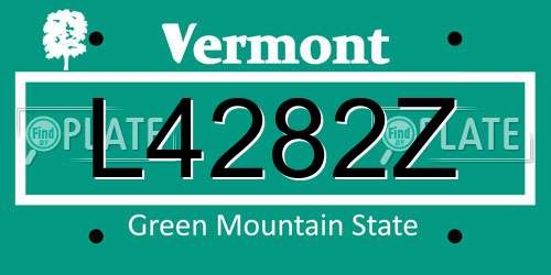 L4282Z Vermont License Plate