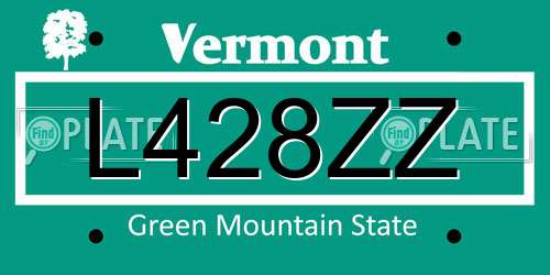 L428ZZ Vermont License Plate