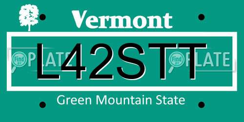 L42STT Vermont License Plate