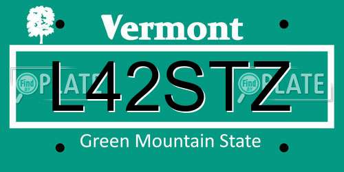L42STZ Vermont License Plate