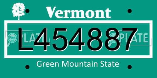 L454887 Vermont License Plate