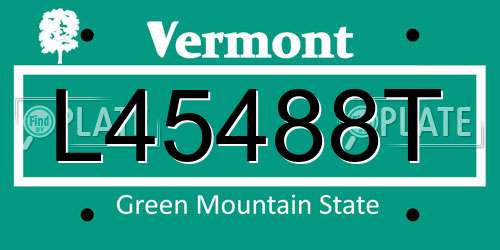 L45488T Vermont License Plate