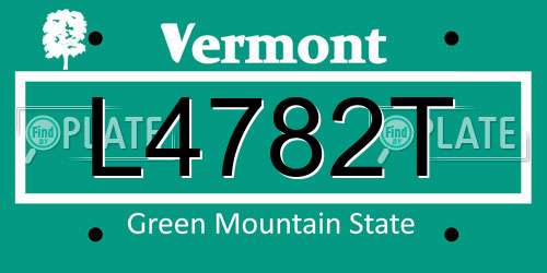 L4782T Vermont License Plate