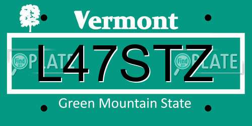 L47STZ Vermont License Plate